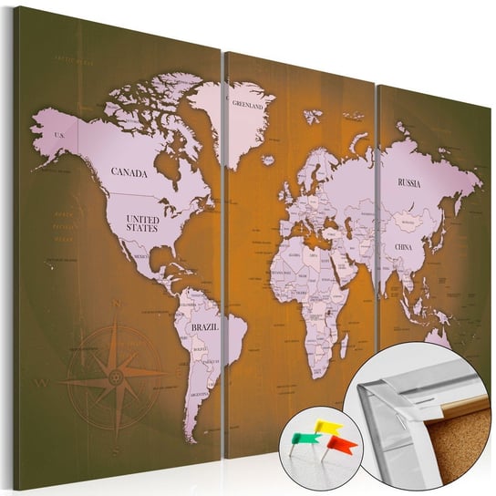 Tablica korkowa, Mapa świata, 120x80 cm zakup.se