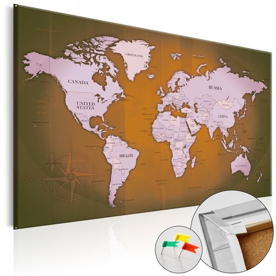 Tablica korkowa, Mapa świata, 90x60 cm zakup.se
