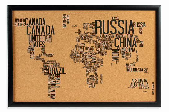 Tablica korkowa, Mapa świata, dwa warianty, 60x40 cm Koopman