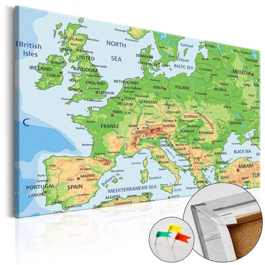 Tablica korkowa, obraz: Mapa Europy 60x40 cm zakup.se
