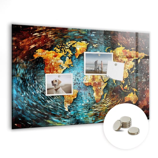 Tablica Magnetyczna do Biura, 60x40 cm + Magnesy, Świat chaosu Coloray