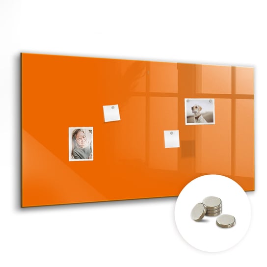Tablica Magnetyczna do Biura z Magnesami - 120x60 cm, Kolor pomarańczowy Coloray