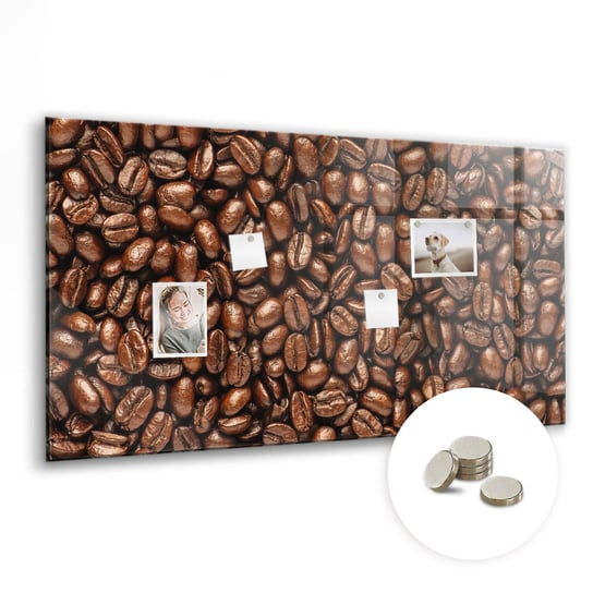Tablica Magnetyczna do Biura z Magnesami - 120x60 cm, Ziarenka kawy Coloray