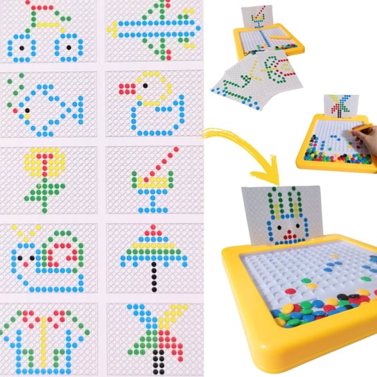 Tablica Magnetyczna Mozaika Magpad Montessori Xxl Szablony Dwustronne Inna marka