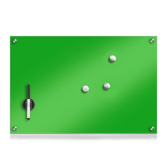 Tablica magnetyczna ZELLER z trzema magnesami, zielona, 60x40 cm Zeller