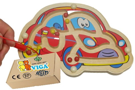 Tablica Manipulacyjna LABIRYNT MAGNETYCZNY AUTKO samochód zabawki montessori sensoryczne dla 2 3 4 latka PakaNiemowlaka