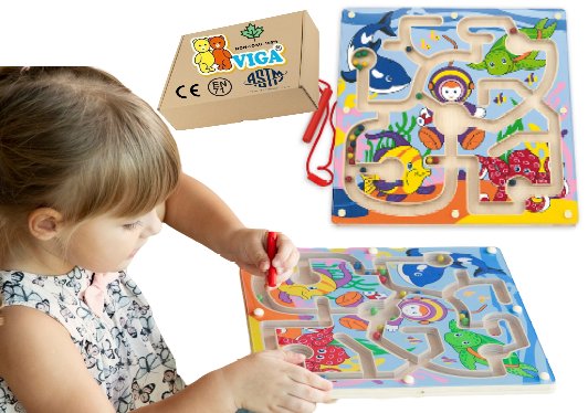 Tablica Manipulacyjna LABIRYNT MAGNETYCZNY zabawki sensoryczne dla  2 3 4 latka PakaNiemowlaka