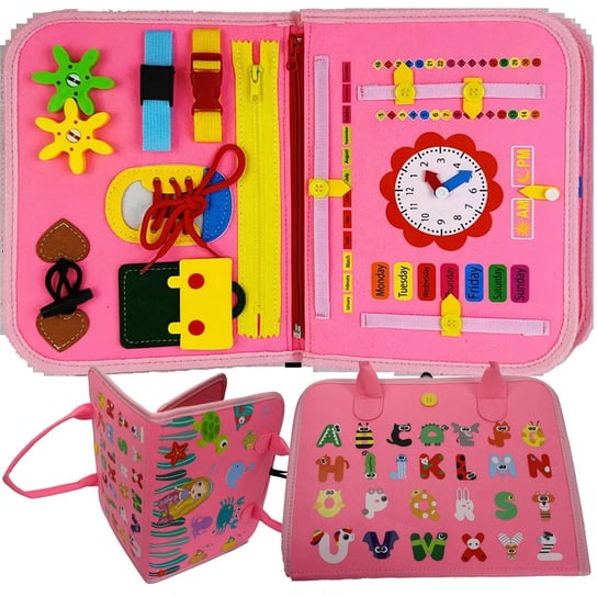 Tablica Manipulacyjna Sensoryczna Montessori z zegarem Sferazabawek
