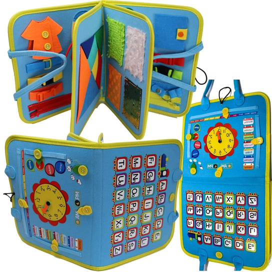 Tablica Manipulacyjna Sensoryczna Montessori z zegarem Sferazabawek