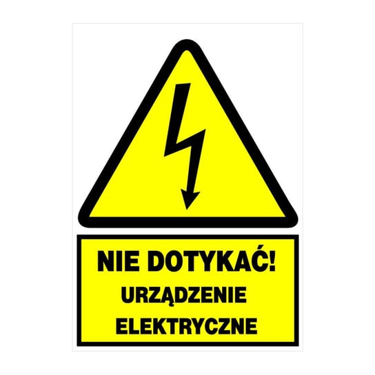 Tablica ostrzegawcza samoprzylepna TZO 105x148(Nie dotykać urządzenie elektryczne) Inna marka