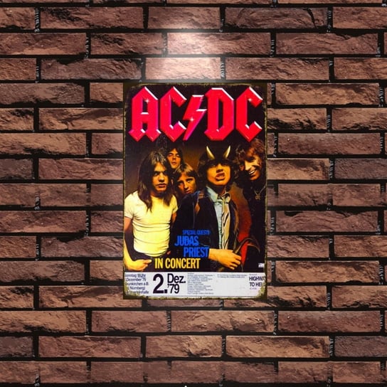 Tablica Ozdobna Blacha 20x30 cm ACDC Koncert Plakat AC DC Retro Vintage Inna marka