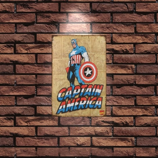 Tablica Ozdobna Blacha 20x30 cm Kapitan Ameryka, Captain America Retro Vintage Inna marka