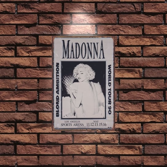 Tablica Ozdobna Blacha 20x30 cm Madonna Poster World Tour Retro Vintage Inna marka