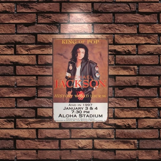 Tablica Ozdobna Blacha 20x30 cm Michael Jackson King of Pop Retro Vintage Inna marka
