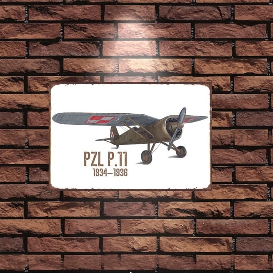 Tablica Ozdobna Blacha 20x30 cm Polkski Myśliwiec PZL P.11 Retro Vintage Inna marka