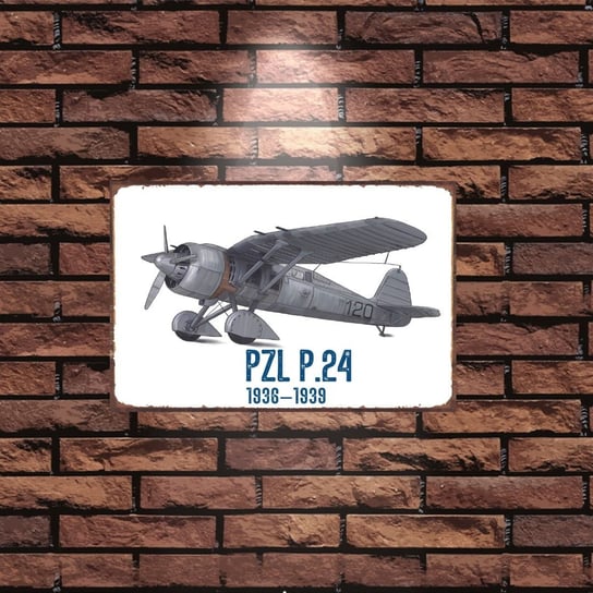 Tablica Ozdobna Blacha 20x30 cm Polkski Myśliwiec PZL P.24 Retro Vintage Inna marka