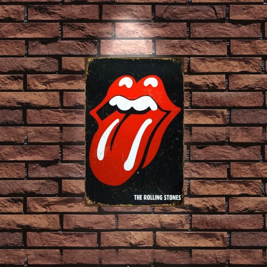 Tablica Ozdobna Blacha 20x30 cm The Rolling Stones Black Retro Vintage Inna marka