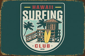 Tablica Ozdobna Blacha Hawaii Surfing Club Inna marka