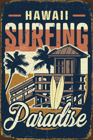 Tablica Ozdobna Blacha Hawaii Surfing Paradise Inna marka