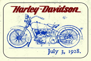 Tablica Ozdobna Blacha Motor Harley Davidson 1928 Inna marka