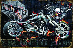Tablica Ozdobna Blacha Motor Harley Davidson Skull Inna marka