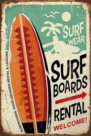 Tablica Ozdobna Blacha Surf Boards Surf Wear Inna marka