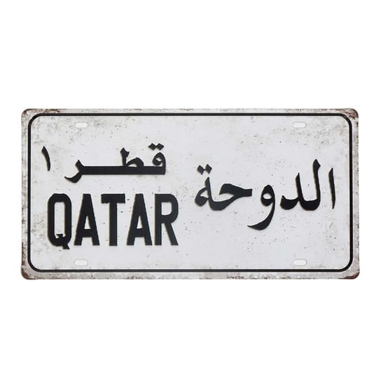 Tablica Rejestracyjna Metalowa Qatar Rustykalne Uchwyt
