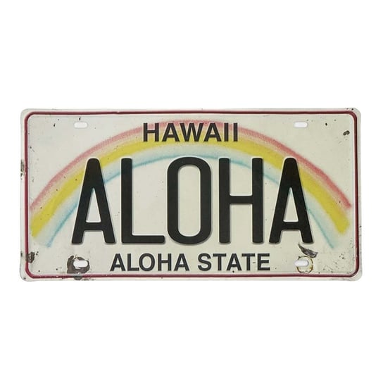 Tablica Rejestracyjna Z Usa Metalowa Hawaii 4 Rustykalne Uchwyt