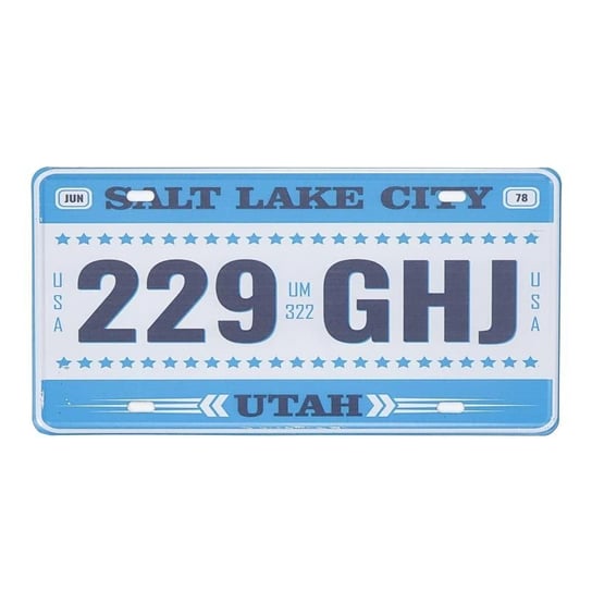 Tablica Rejestracyjna Z Usa Metalowa Utah 1 Rustykalne Uchwyt