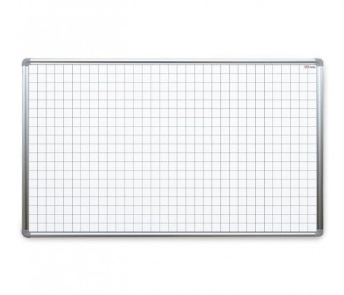 Tablica suchościeralna magnetyczna z nadrukiem kratki, biała, 120x90 cm Allboards