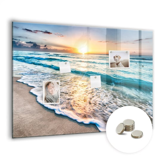 Tablica Suchościeralna z Nadrukiem - 100x70 cm - WZÓR Plaża morze piasek Coloray