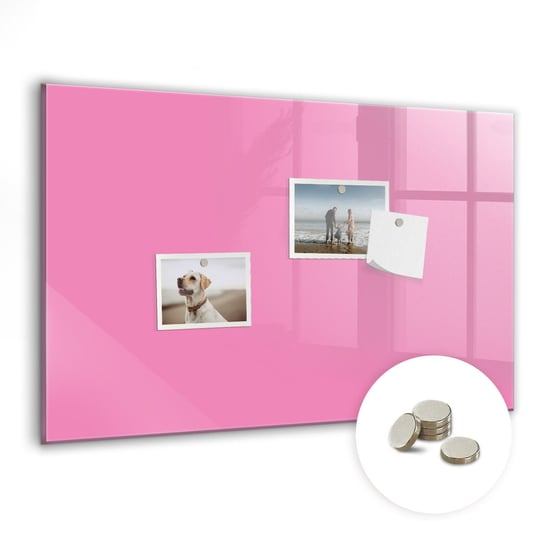 Tablica Suchościeralna z Nadrukiem, 60x40 cm + Magnesy, Kolor różowy Coloray