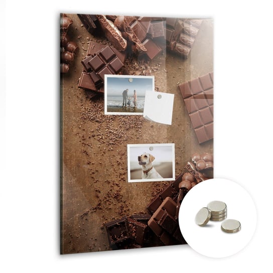 Tablica Szklana na Magnes z Grafiką Tabliczki czekolady - 40x60 cm Coloray