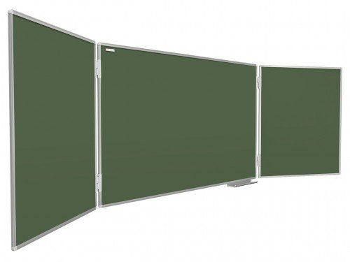 Tablica szkolna typu tryptyk, zielona, 100x150-300 cm Allboards