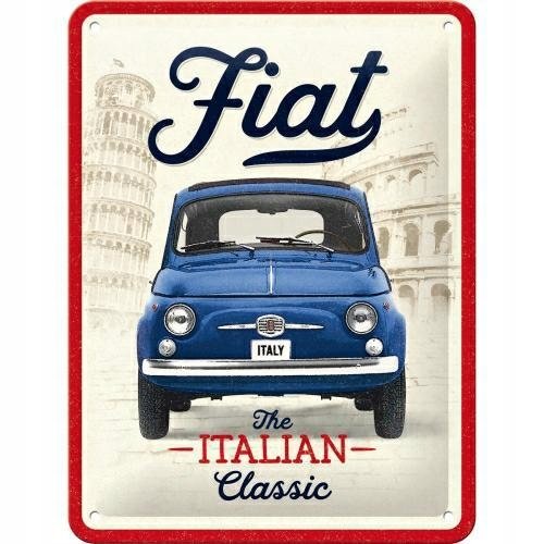 Tablica szyld FIAT 500 ITALIAN CLASSIC metal prezent 15x20 Nostalgic-Art.