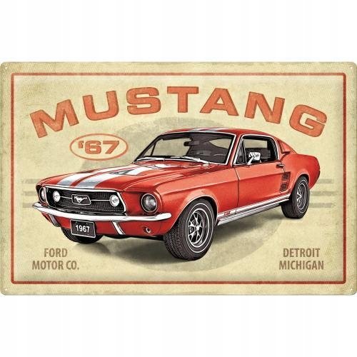 Tablica szyld FORD MUSTANG GT '67 blaszany 40x60 Nostalgic-Art.