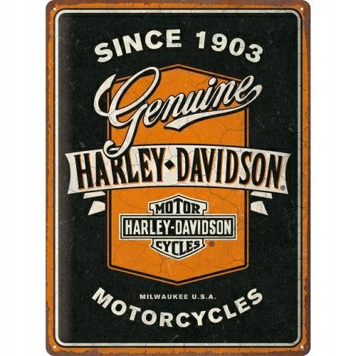 Tablica szyld HARLEY-DAVIDSON GENUINE MOTORCYCLES 1903 blacha metal 30x40 Inna marka