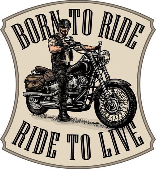 Tablica Tabliczka Blacha Ozdobna Born To Ride Motocycle Gang Vintage Inna marka
