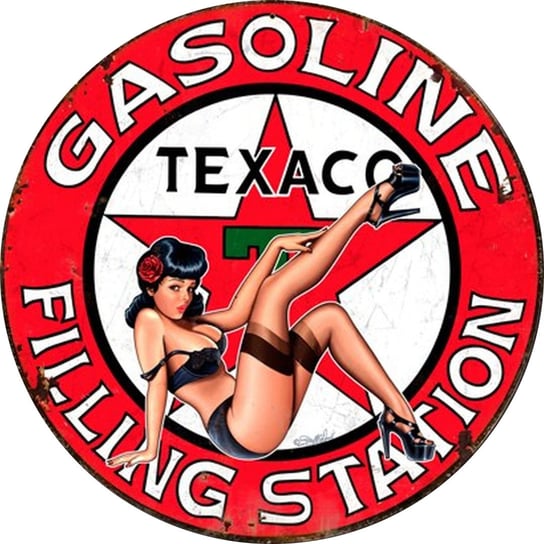 Tablica Tabliczka Blacha Ozdobna Gasoline Texaco Station Girl Vintage Inna marka