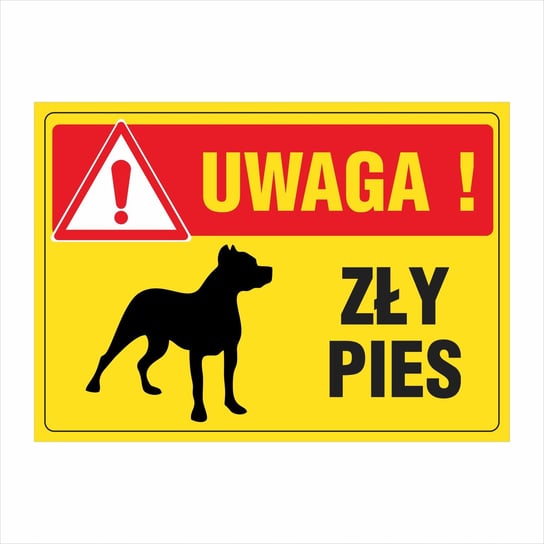 Tablica Uwaga! Zły pies 25x35cm PCV 1mm bez marki