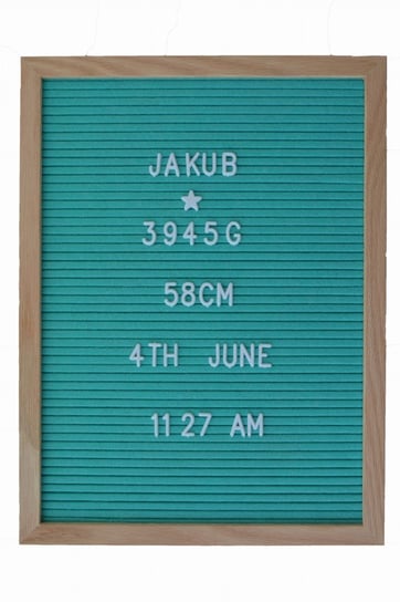 TABLICA Z LITERKAMI 40 X 30 SEA MINT AhojBaby