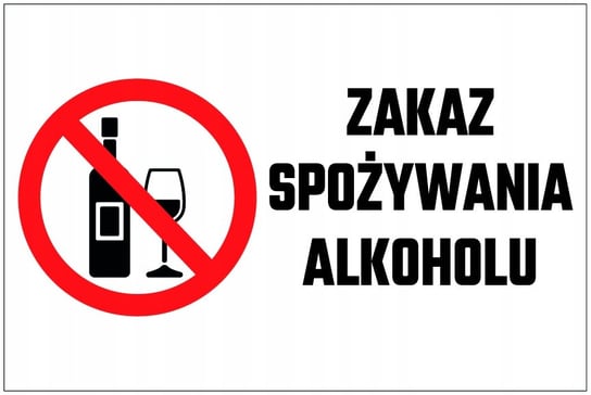 Tablica, Zakaz Spożywania Alkoholu, 20x30 cm, PCV5 T014 e-druk