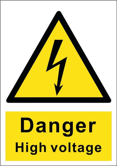 Tabliczka DANGER HIGH VOLTAGE 10x15cm PCV 1mm bez marki