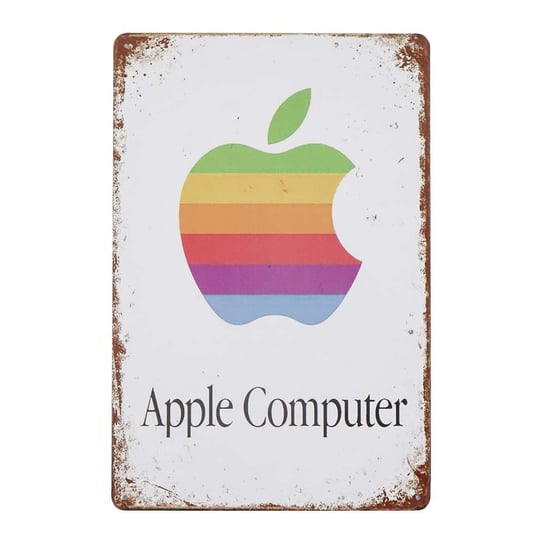 Tabliczka Dekoracyjna Metalowa Apple Computer Rustykalne Uchwyt
