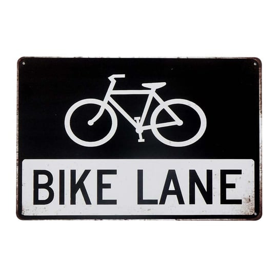 Tabliczka Dekoracyjna Metalowa Bike Lane Rustykalne Uchwyt