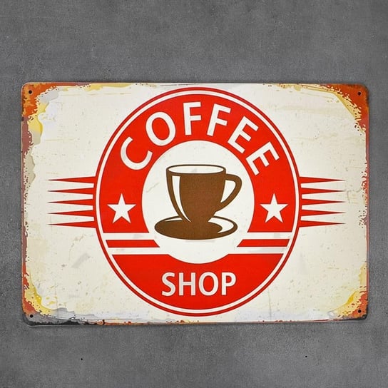 Tabliczka dekoracyjna metalowa COFFEE SHOP RustykalneUchwyty