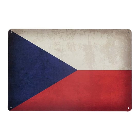 Tabliczka Dekoracyjna Metalowa Flaga Czeska Rustykalne Uchwyt