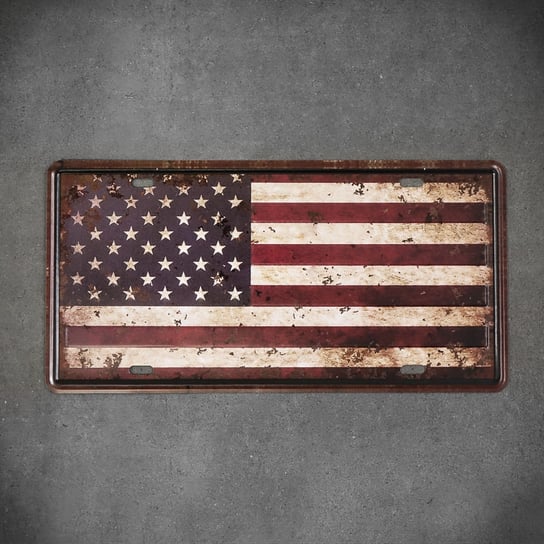 Tabliczka dekoracyjna metalowa FLAGA USA RustykalneUchwyty