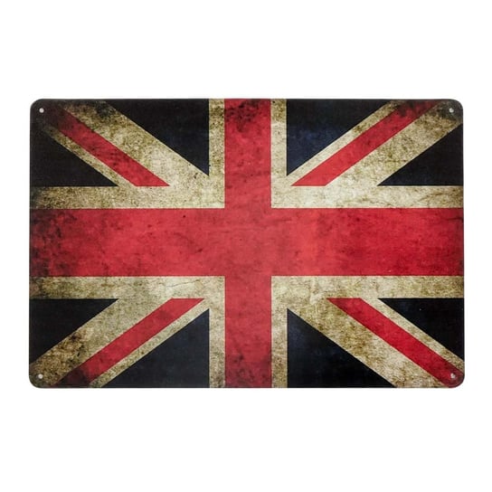 Tabliczka Dekoracyjna Metalowa Flaga Wielkiej Brytanii Rustykalne Uchwyt