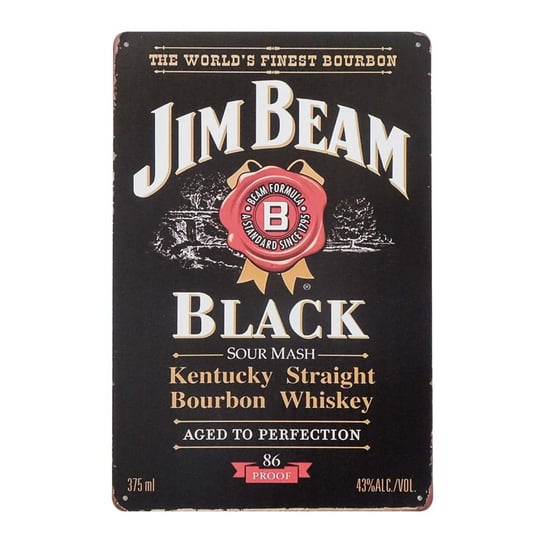 Tabliczka Dekoracyjna Metalowa Jim Beam Black Rustykalne Uchwyt